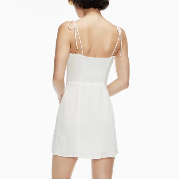 Aritzia Wilfred Fable Sweetheart Bustier Mini Dress White Crepe Sz 2 NWT - Picture 2 of 16